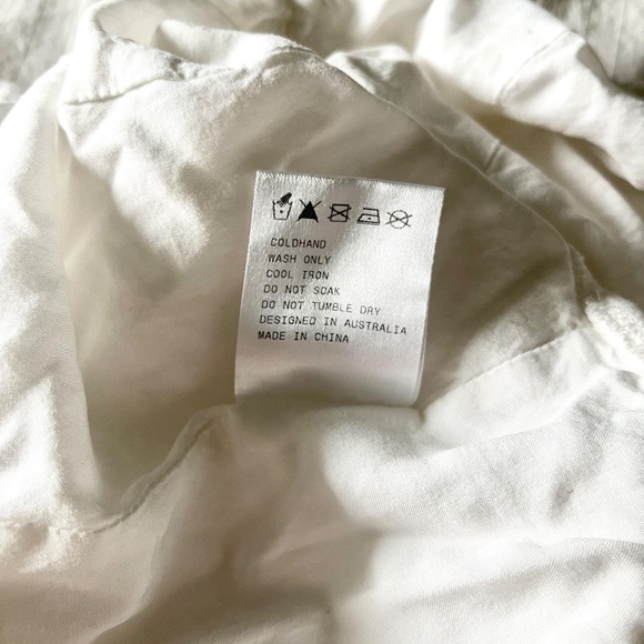 Princess Polly Darshan Top White Center Ruching Puff Sleeve Crop Top US 2 - Picture 8 of 9